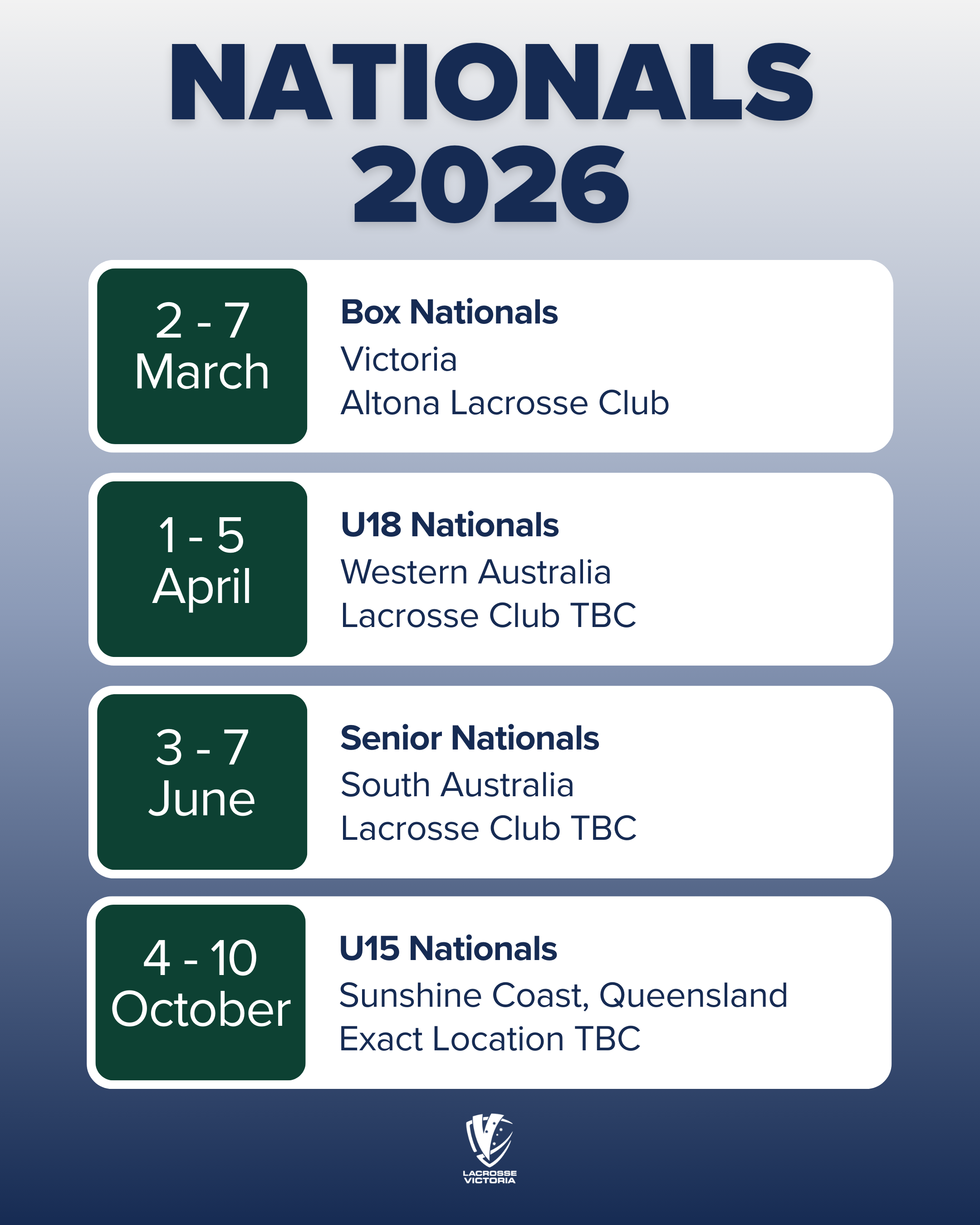 2026 National Tournament Dates